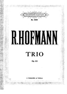 Trio for Two Violins and Viola, Op.112: Violin I part by Richard Hoffman