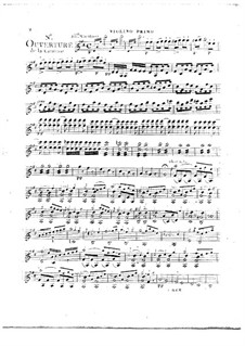 Overture to 'La caravane du Caire': Violin I part by André Grétry