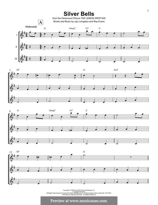 Instrumental version: For ukulele by Jay Livingston, Raymond Evans