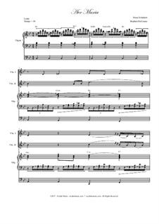 Trio version: For violin duet and organ by Franz Schubert