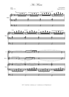 Trio version: For flute, Bb-clarinet and organ by Franz Schubert