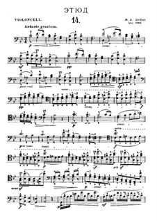 Twenty-One Etudes for Cello: Etude No.14 in B Flat Minor by Jean-Louis Duport