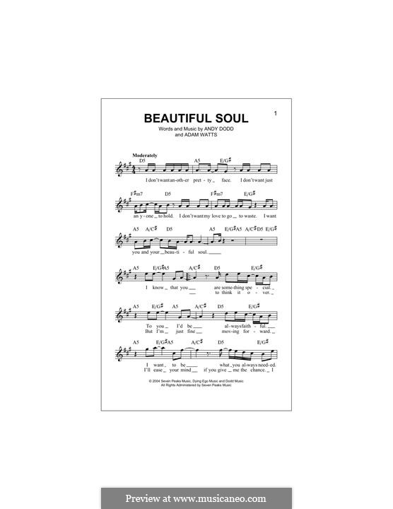 Beautiful Soul (Jesse McCartney): Melody line by Adam Watts, Andrew Dodd