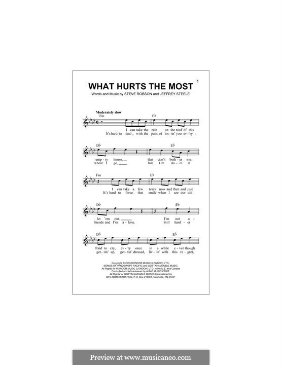 What Hurts the Most (Rascal Flatts): Melody line by Jeffrey Steele, Steve Robson