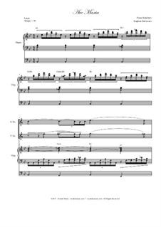 Trio version: For soprano, tenor saxophone and organ by Franz Schubert