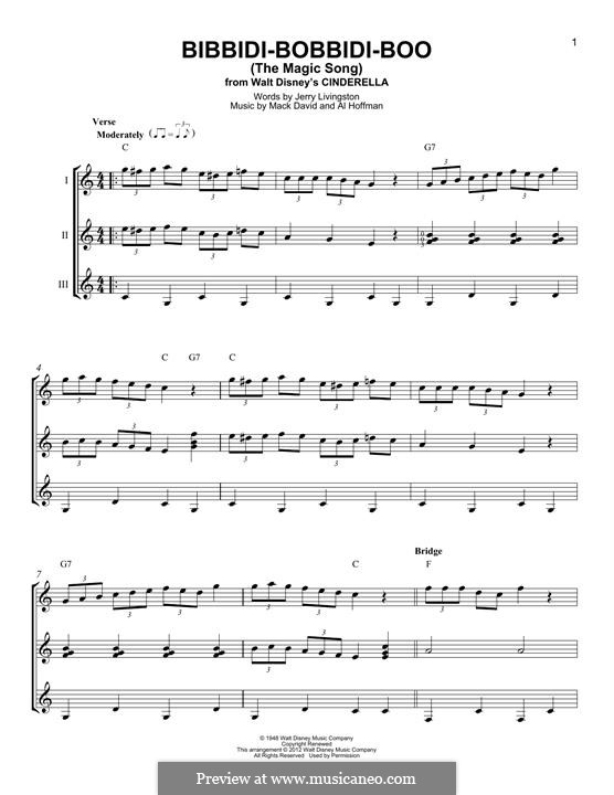 Bibbidi-Bobbidi-Boo (The Magic Song): For guitar by Al Hoffman, Mack David