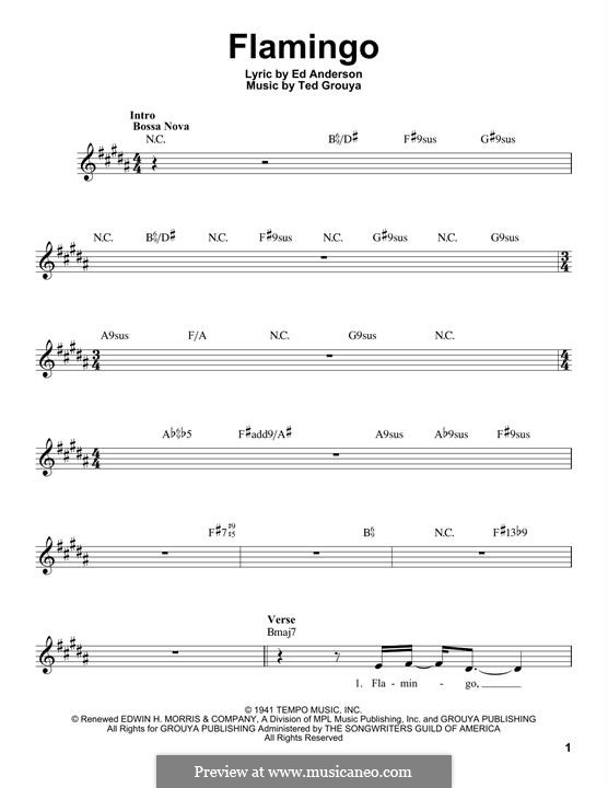 Flamingo: Melody line by Theodor Grouya