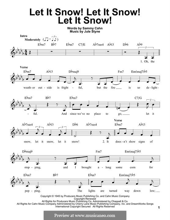 Piano Vocal Version Let It Snow Let It Snow Let It Snow By J Styne On Musicaneo Piano Vocal Version Let It Snow Let It Snow Let It Snow By J Styne On Musicaneo