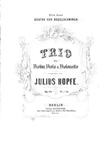 String Trio in G Minor, Op.69: Cello part by Heinrich Julius Hopfe