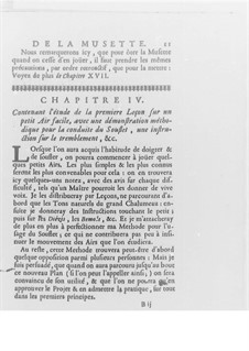 Méthode pour la Musette, Op.10: Chapters IV-VII by Jacques-Martin Hotteterre