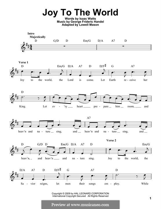 Vocal version: Melody line by Georg Friedrich Händel