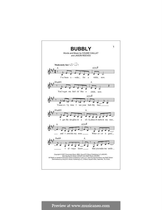 Bubbly: Melody line by Jason Reeves