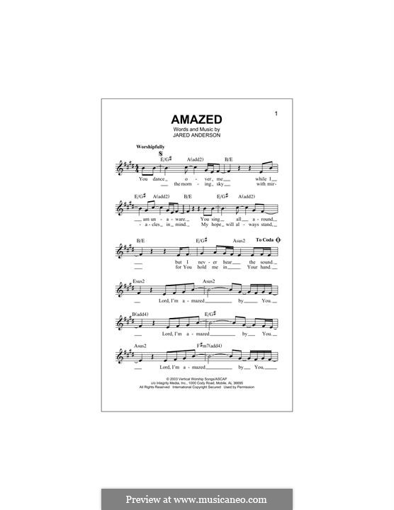 Amazed (Phillips, Craig & Dean): Melody line by Jared Anderson