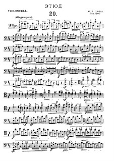 Twenty-One Etudes for Cello: Etude No.20 in B Minor by Jean-Louis Duport