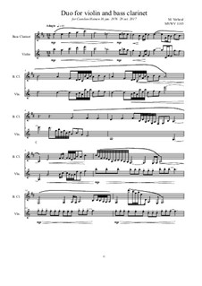 Adagio for violin and bass clarinet, MVWV 1185: Adagio for violin and bass clarinet by Maurice Verheul