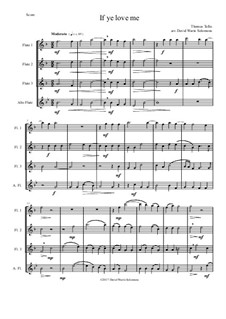 If Ye Love Me: For three flutes and one alto flute by Thomas Tallis