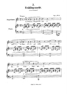 Six Songs, Op.1: Nr.6 Frühlingsnacht by Adolf Jensen