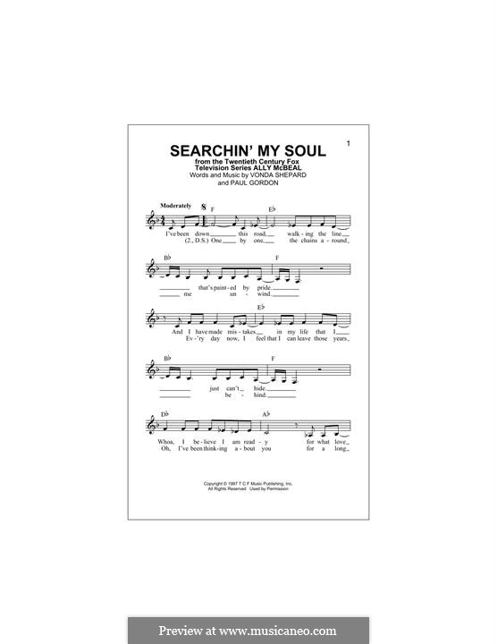 Searchin' My Soul (theme from Ally McBeal): Melody line by Paul Gordon, Vonda Shepard