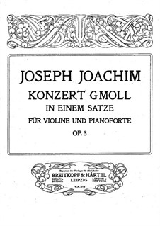 Concerto for Violin and Orchestra in G Minor, Op.3: Solo part by Joseph Joachim