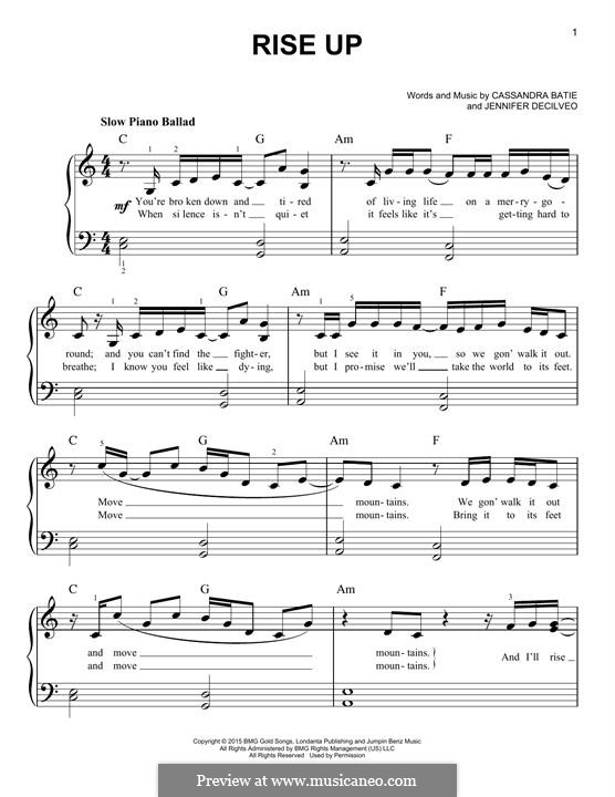 rise up andra day by c batie j decilveo sheet music on musicaneo rise sheet music