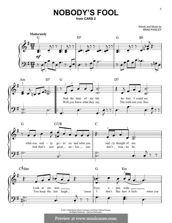 Nobody s Fool By B Paisley Sheet Music On MusicaNeo