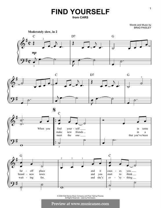 Find Yourself: For piano by Brad Paisley