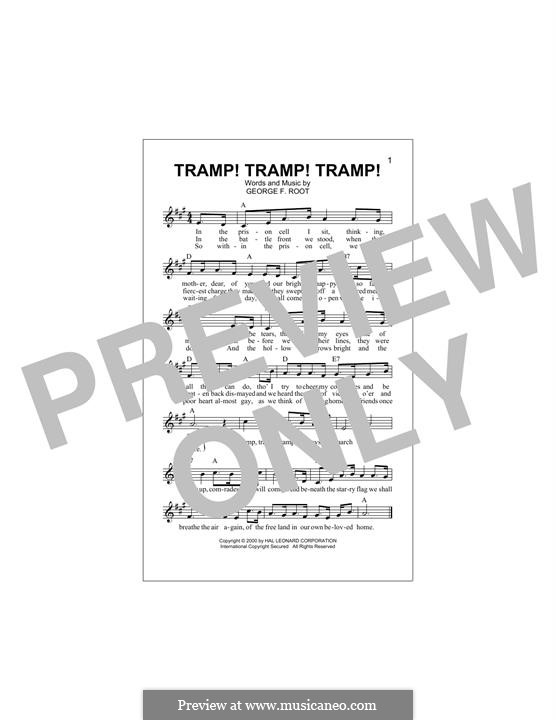 Tramp! Tramp! Tramp! (The Prisoner's Hope): Melody line by George Frederick Root