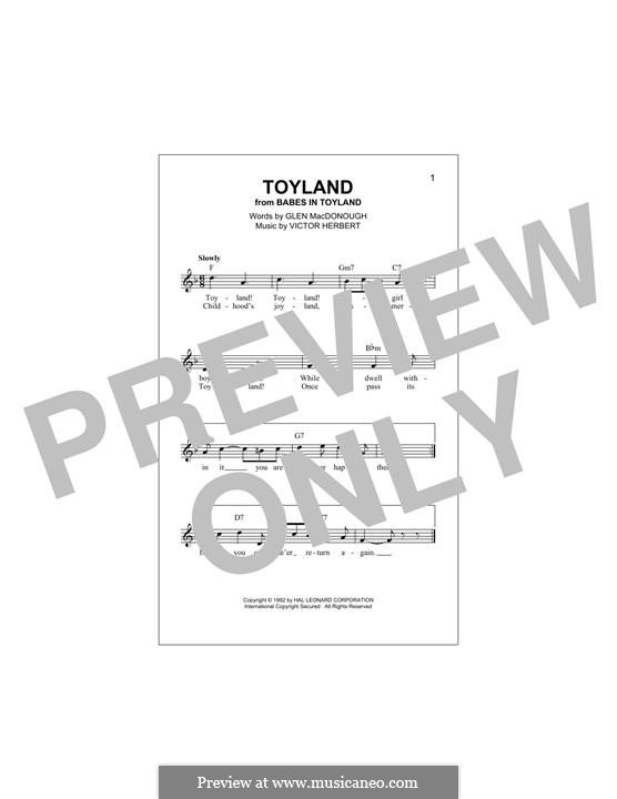 Toyland: Melody line by Victor Herbert