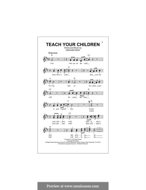 Teach Your Children (Crosby, Stills & Nash): Melody line by Graham Nash