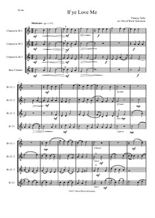 If Ye Love Me: For clarinet quartet by Thomas Tallis