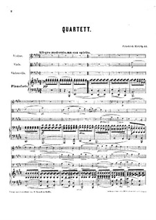 Piano Quartet No.2 in E Major, Op.44: Score by Friedrich Kiel