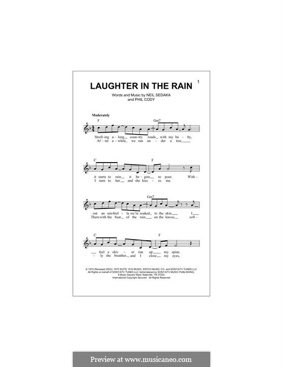 Laughter in the Rain: Melody line by Philip Cody