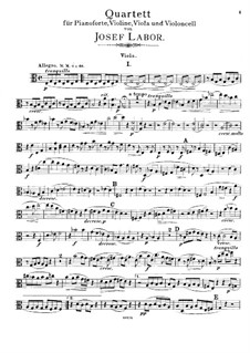 Piano Quartet in C Major, Op.6: Viola part by Josef Labor