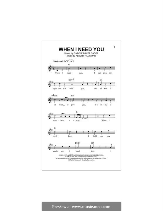 When i need you celine dion by a hammond sheet music on musicaneo