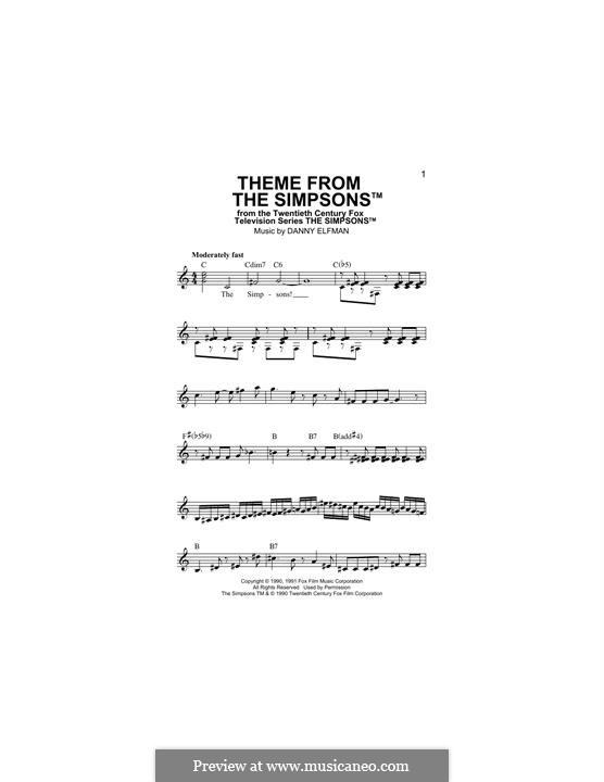 Theme from The Simpsons: Melody line by Danny Elfman