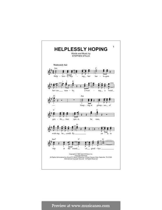 Helplessly Hoping (Crosby, Stills & Nash): Melody line by Stephen Stills