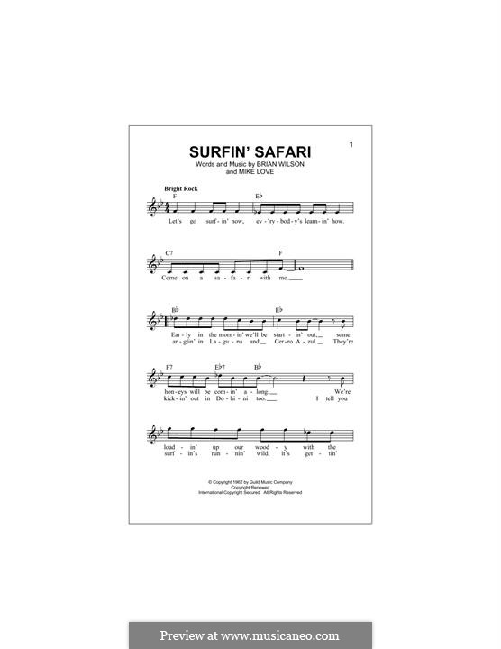 Surfin' Safari (The Beach Boys): Melody line by Brian Wilson, Mike Love