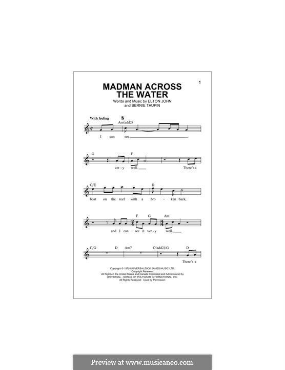 Madman Across the Water: Melody line by Elton John