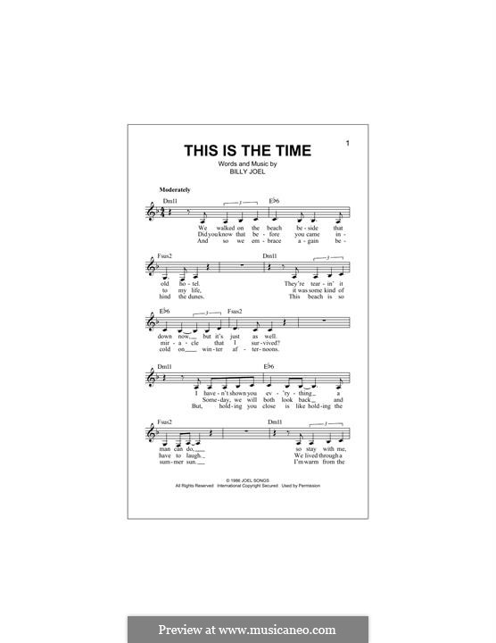This Is the Time by B. Joel sheet music on MusicaNeo