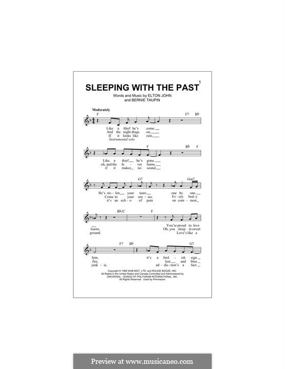 Sleeping with the Past: Melody line by Elton John