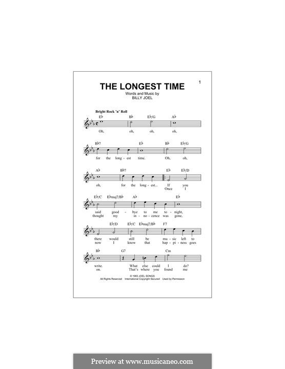 The Longest Time: Melody line by Billy Joel