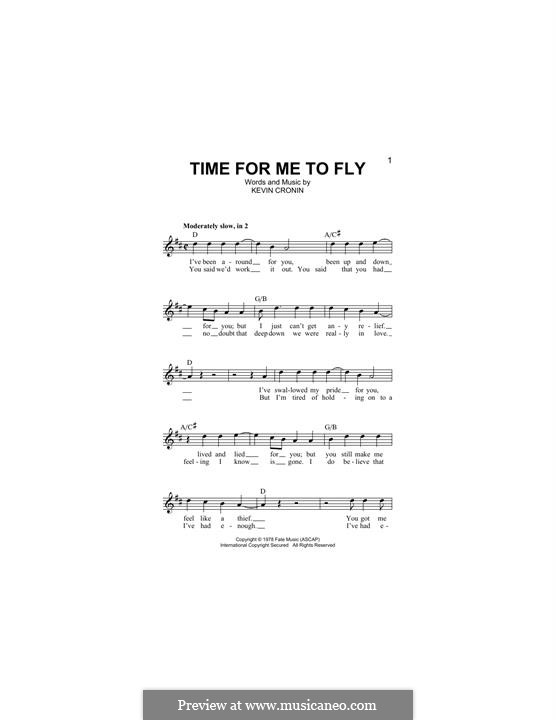 Time for Me to Fly (REO Speedwagon): Melody line by Kevin Cronin