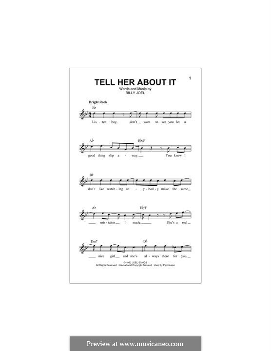Tell Her About It: Melody line by Billy Joel
