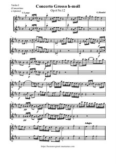 Concerto Grosso No.12 in B Minor, HWV 330: Parts by Georg Friedrich Händel