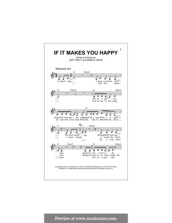 If It Makes You Happy: Melody line by Jeffrey Trott, Sheryl Crow