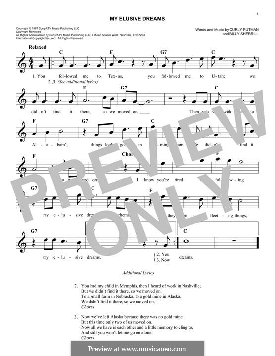 My Elusive Dreams (David Houston & Tammy Wynette): Melody line by Billy Sherrill, Curly Putman