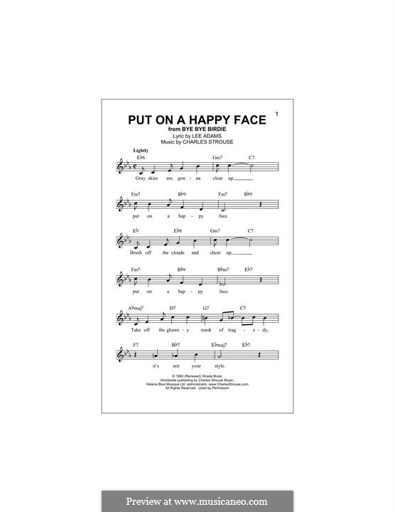 Put on a Happy Face: Melody line by Charles Strouse