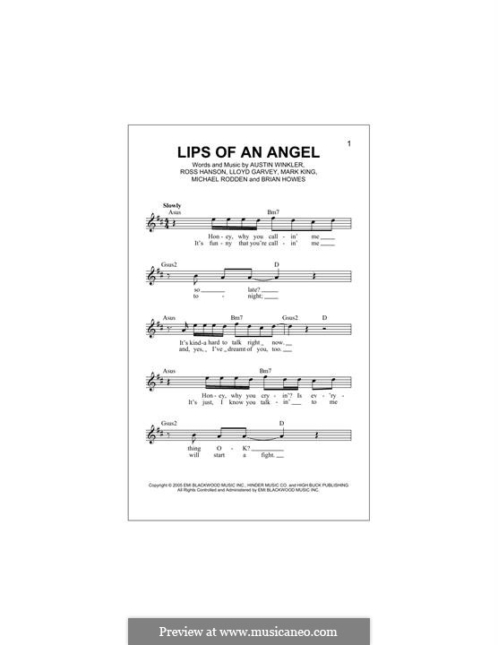 Lips of an Angel (Hinder) by A. Winkler, B. Howes, L. Garvey, M. King