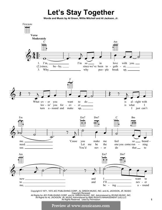 Let's Stay Together: For ukulele by Willie Mitchell, Al Jackson Jr.