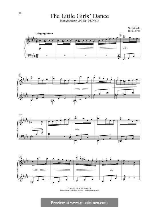 The Little Girls' Dance by N.W. Gade sheet music on MusicaNeo